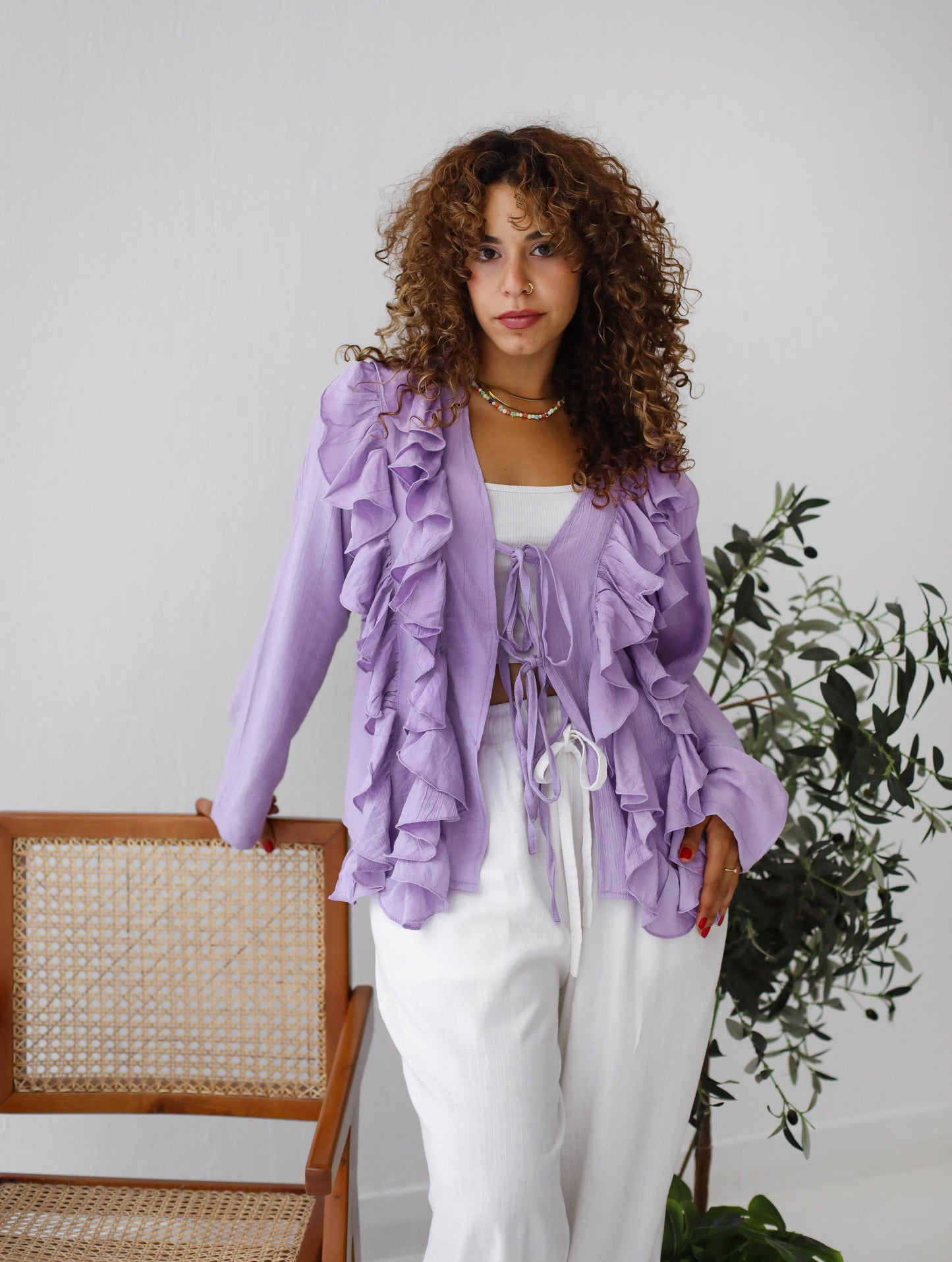 The Ruffles Blouse in Lilac