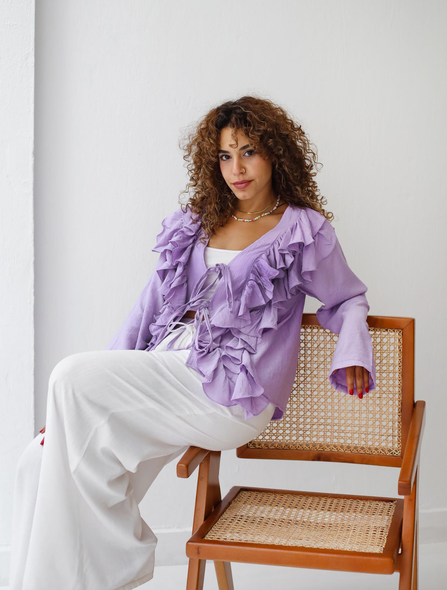 The Ruffles Blouse in Lilac