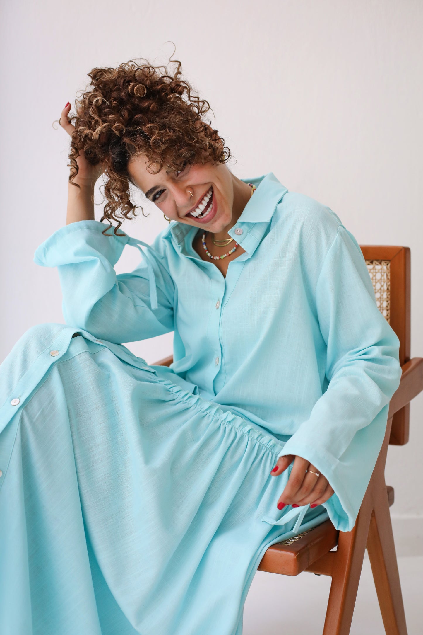 Sea Breeze Dress in Aqua Blue