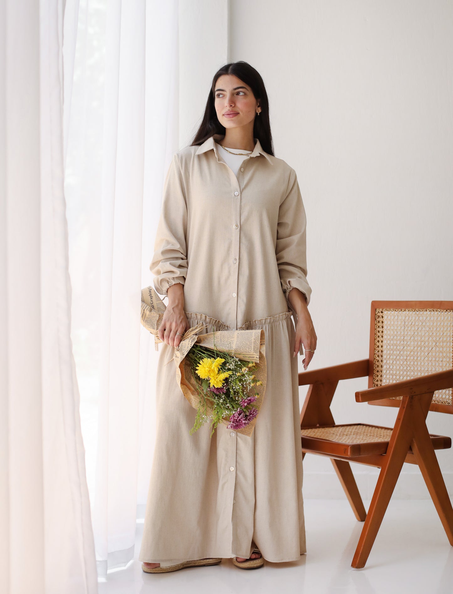 Sea Breeze Dress in Beige