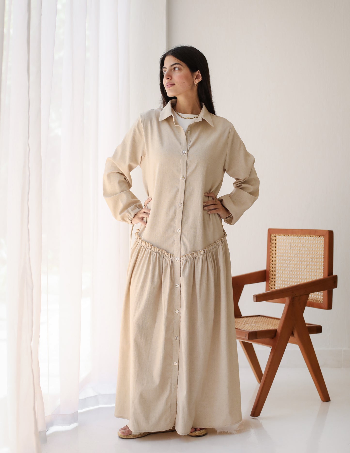 Sea Breeze Dress in Beige