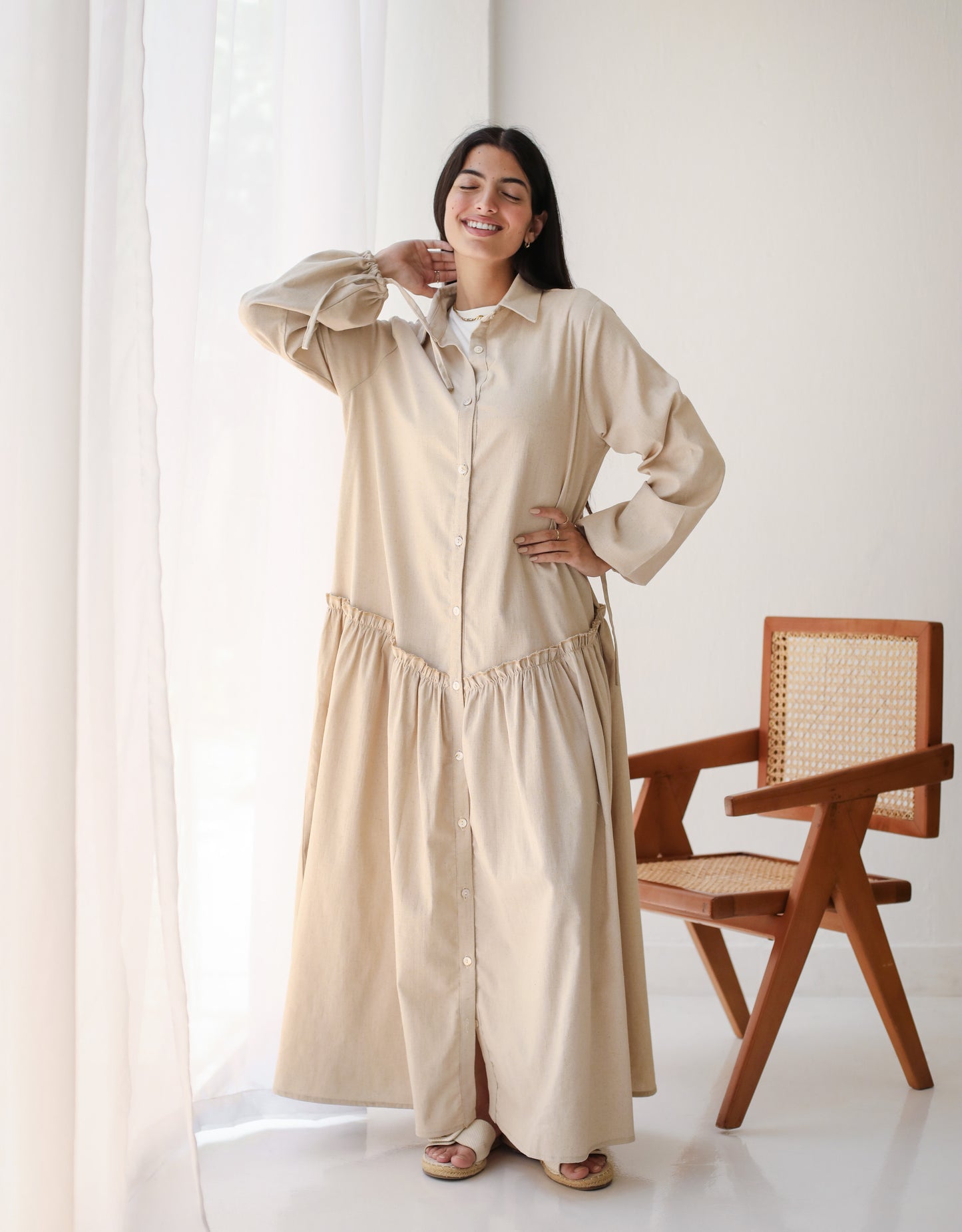 Sea Breeze Dress in Beige