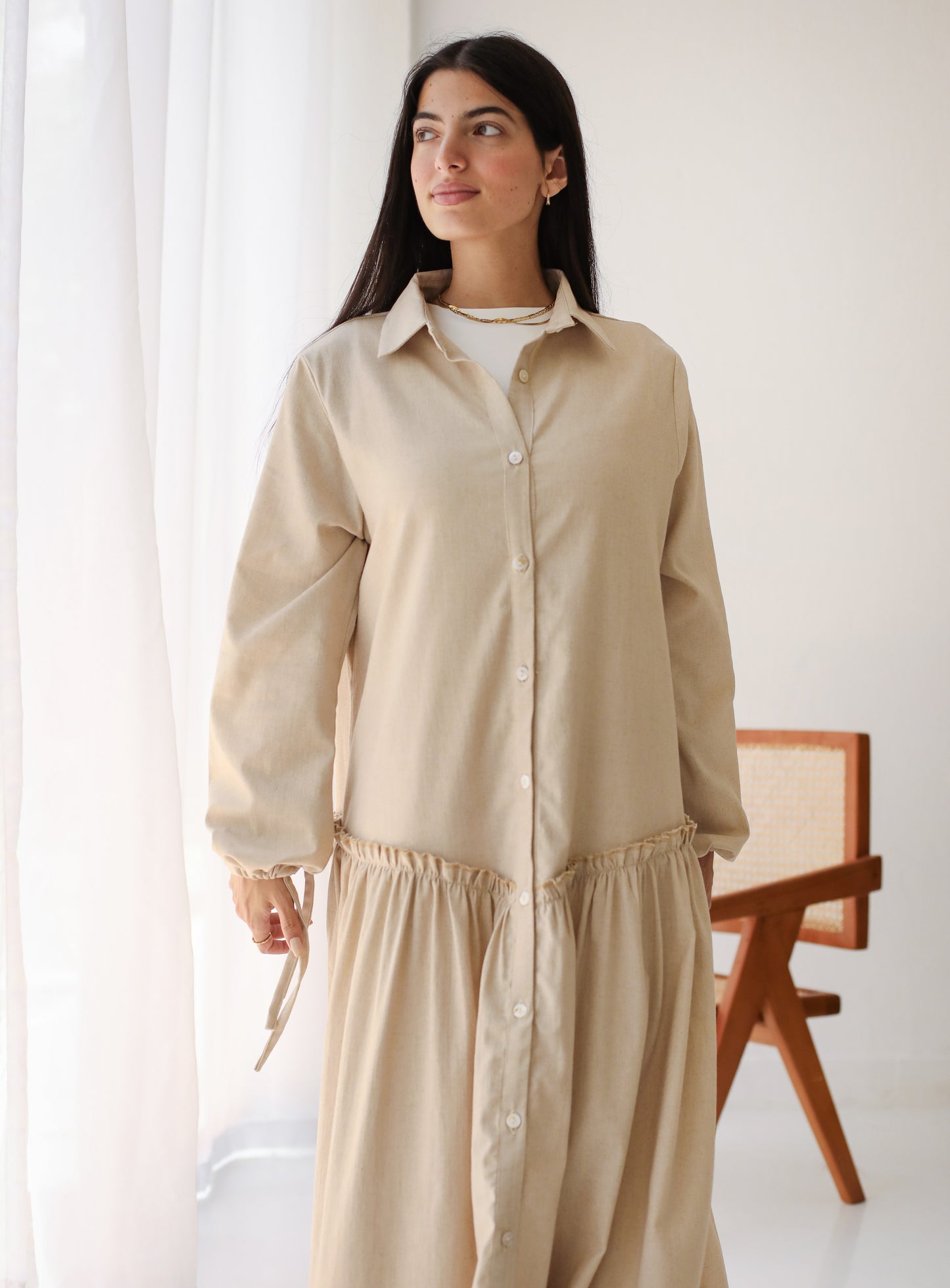Sea Breeze Dress in Beige