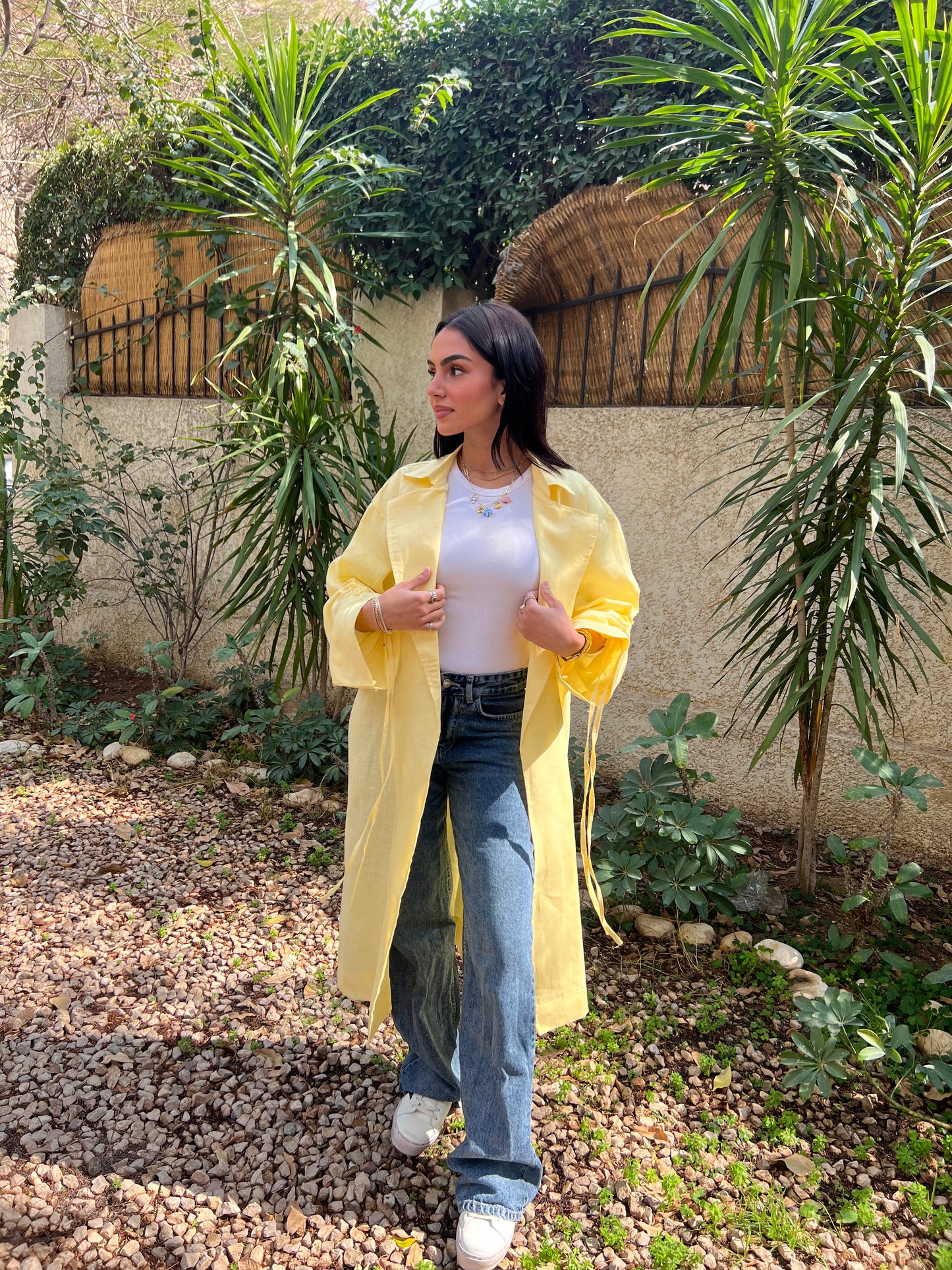 The Drawstring Cardigan in Yellow