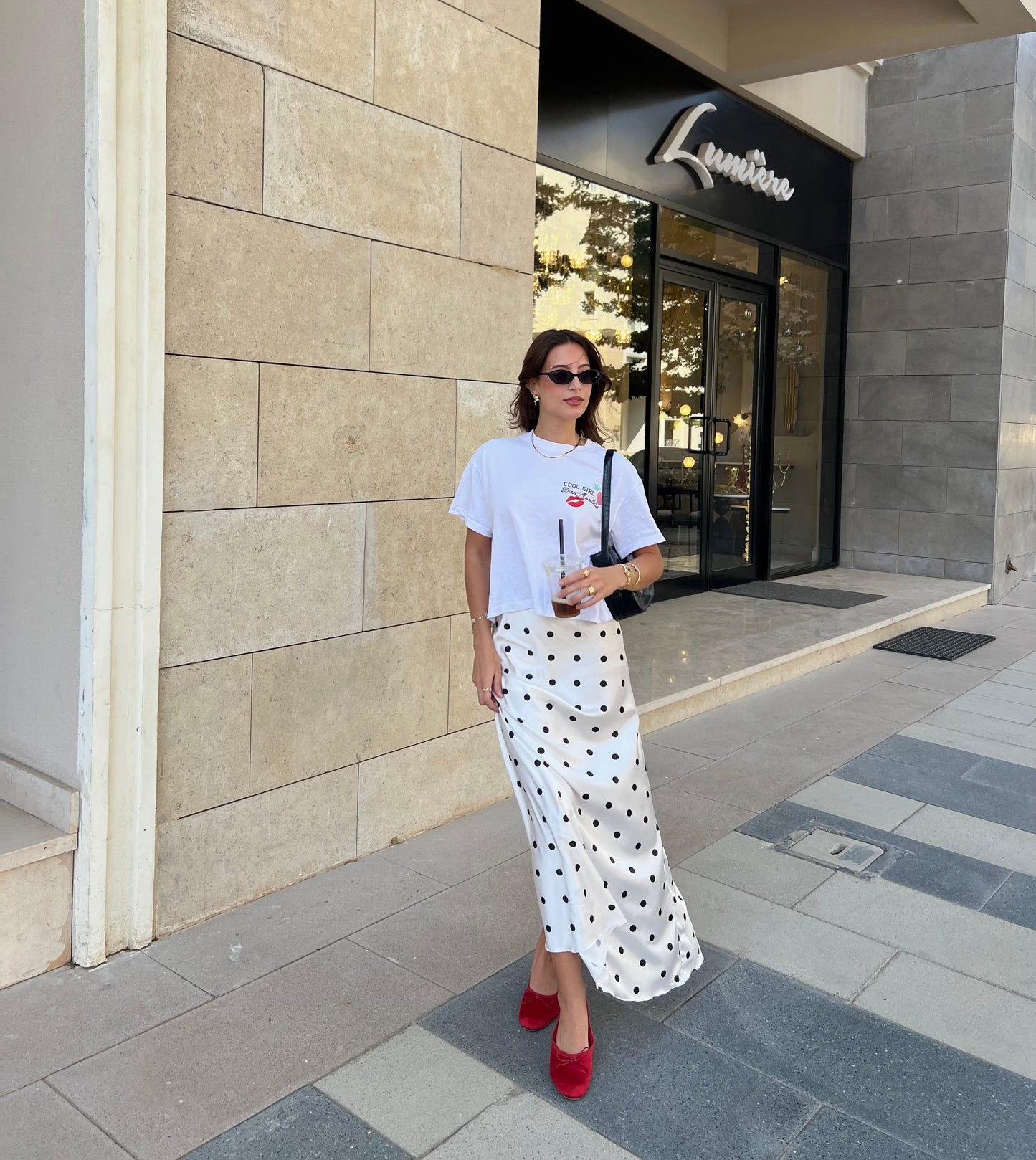 The Polka Dots Skirt in White