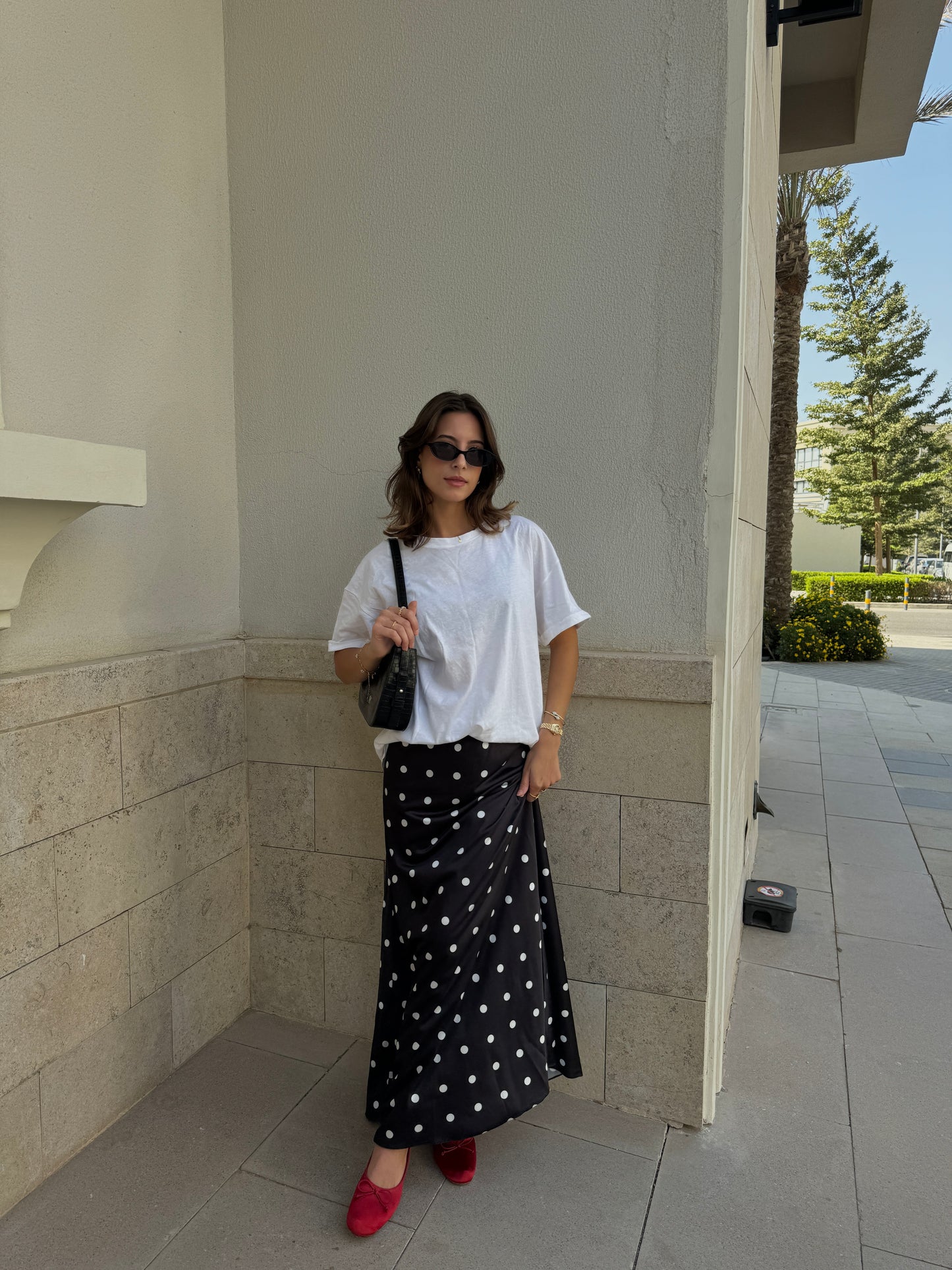 The Polka Dots Skirt in Black