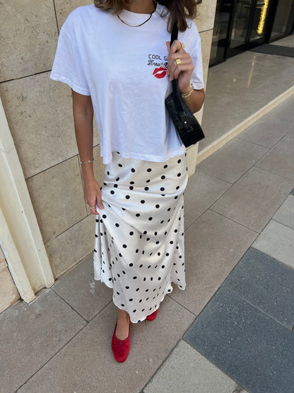 The Polka Dots Skirt in White