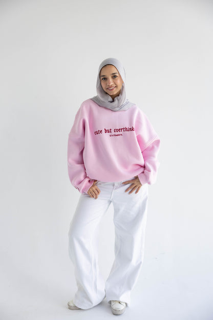 Overthinker Crewneck in Pink