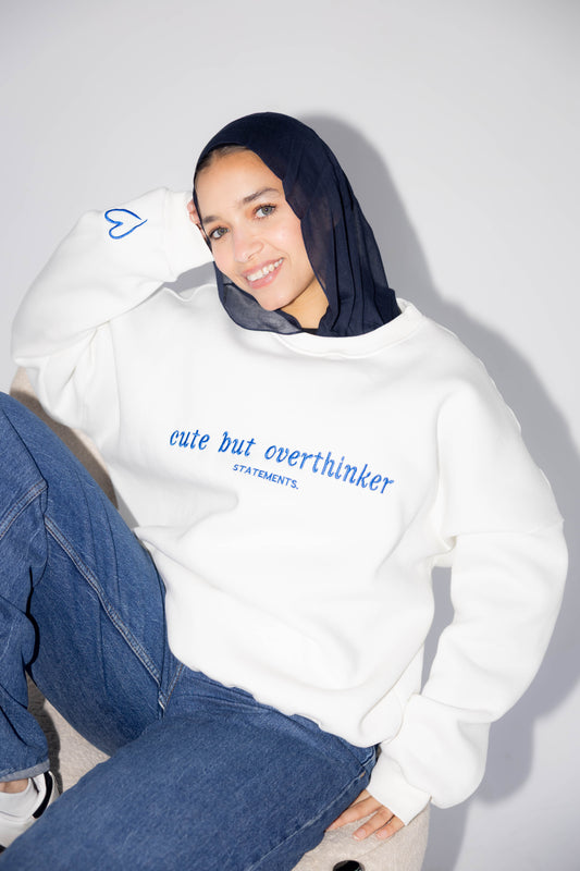 Overthinker Crewneck in White