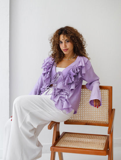 The Ruffles Blouse in Lilac
