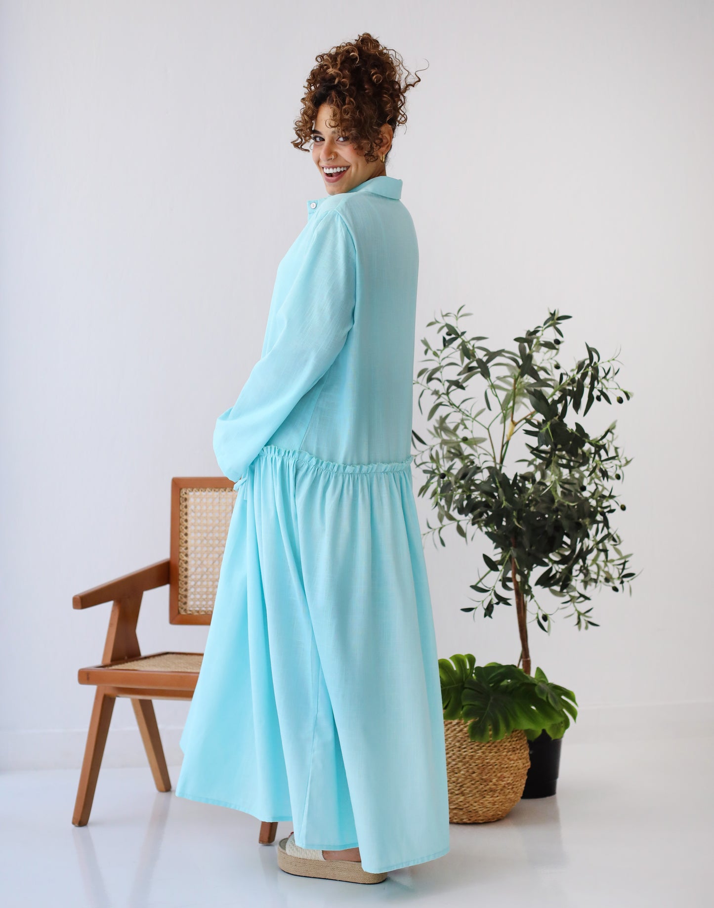 Sea Breeze Dress in Aqua Blue