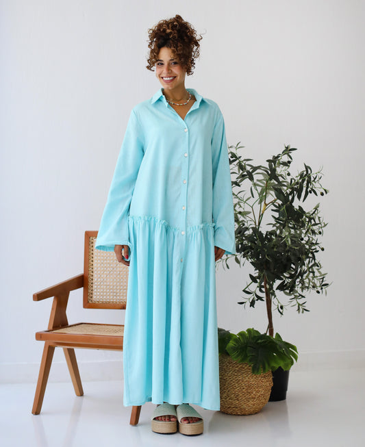 Sea Breeze Dress in Aqua Blue