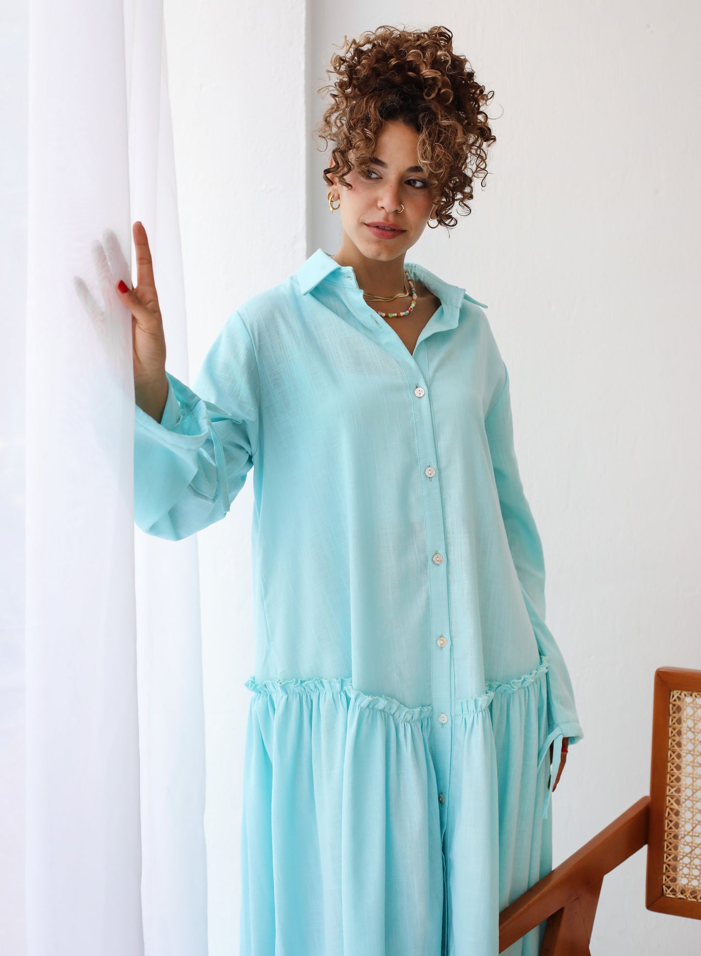Sea Breeze Dress in Aqua Blue