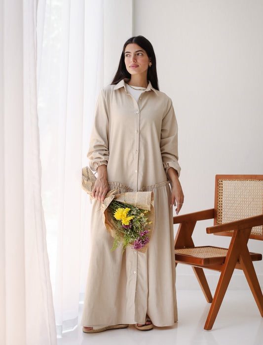 Sea Breeze Dress in Beige