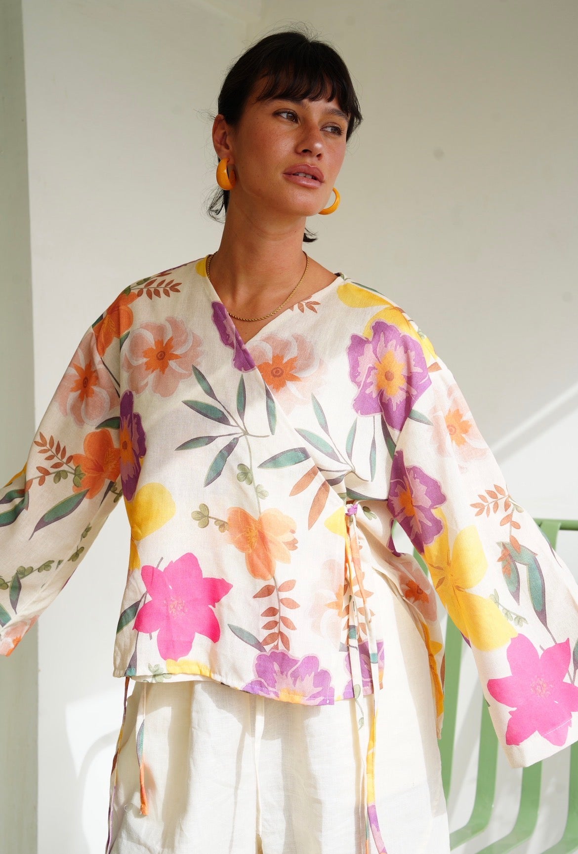 Floral Wrap top
