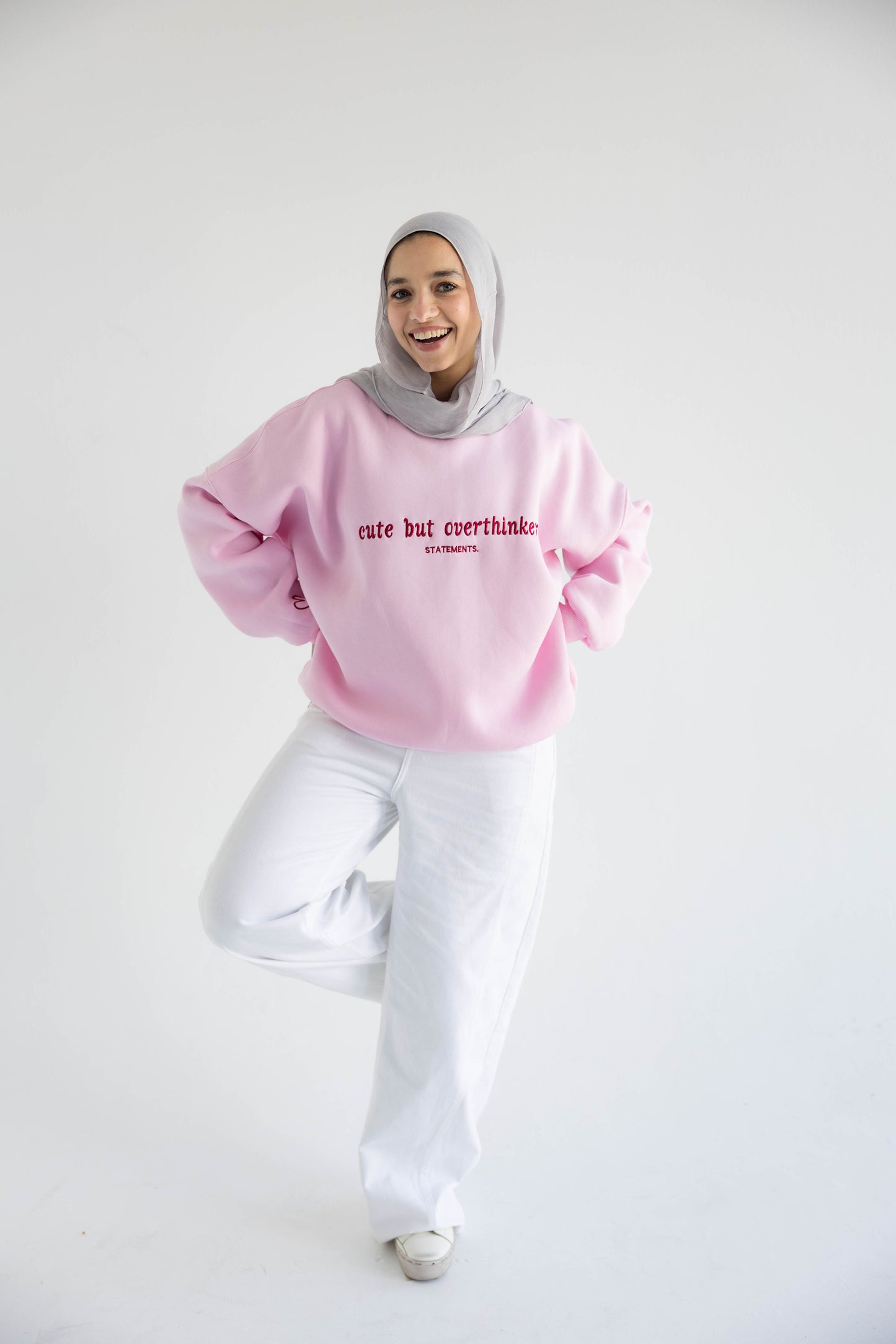 Overthinker Crewneck in Pink
