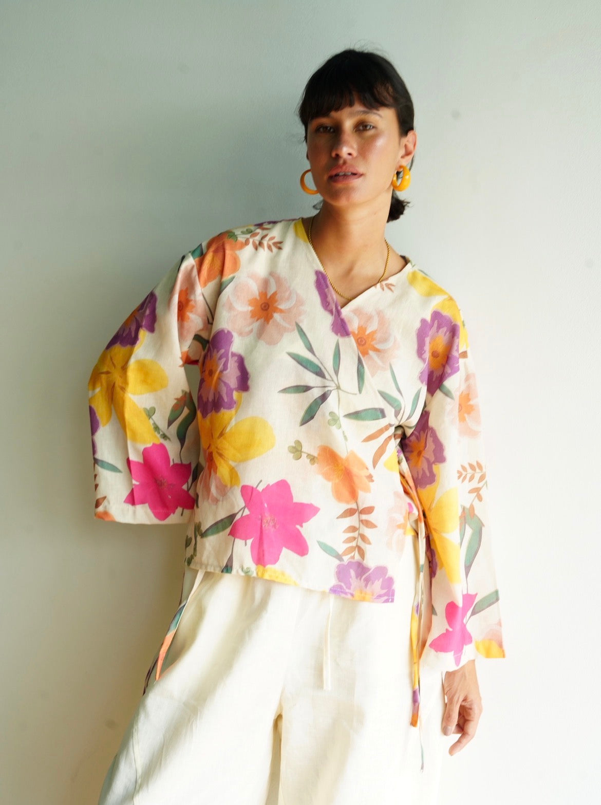 Floral Wrap top