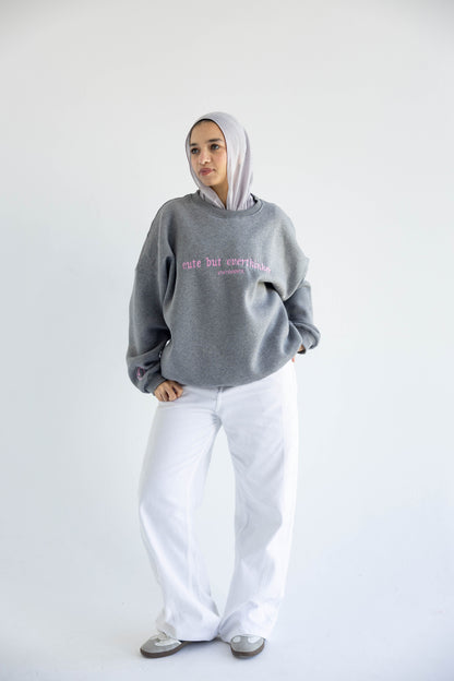 Overthinker Crewneck in Grey