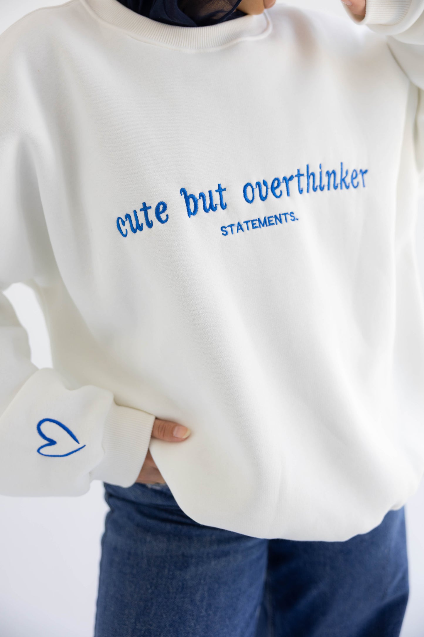 Overthinker Crewneck in White