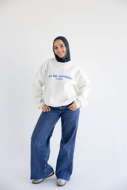 Overthinker Crewneck in White