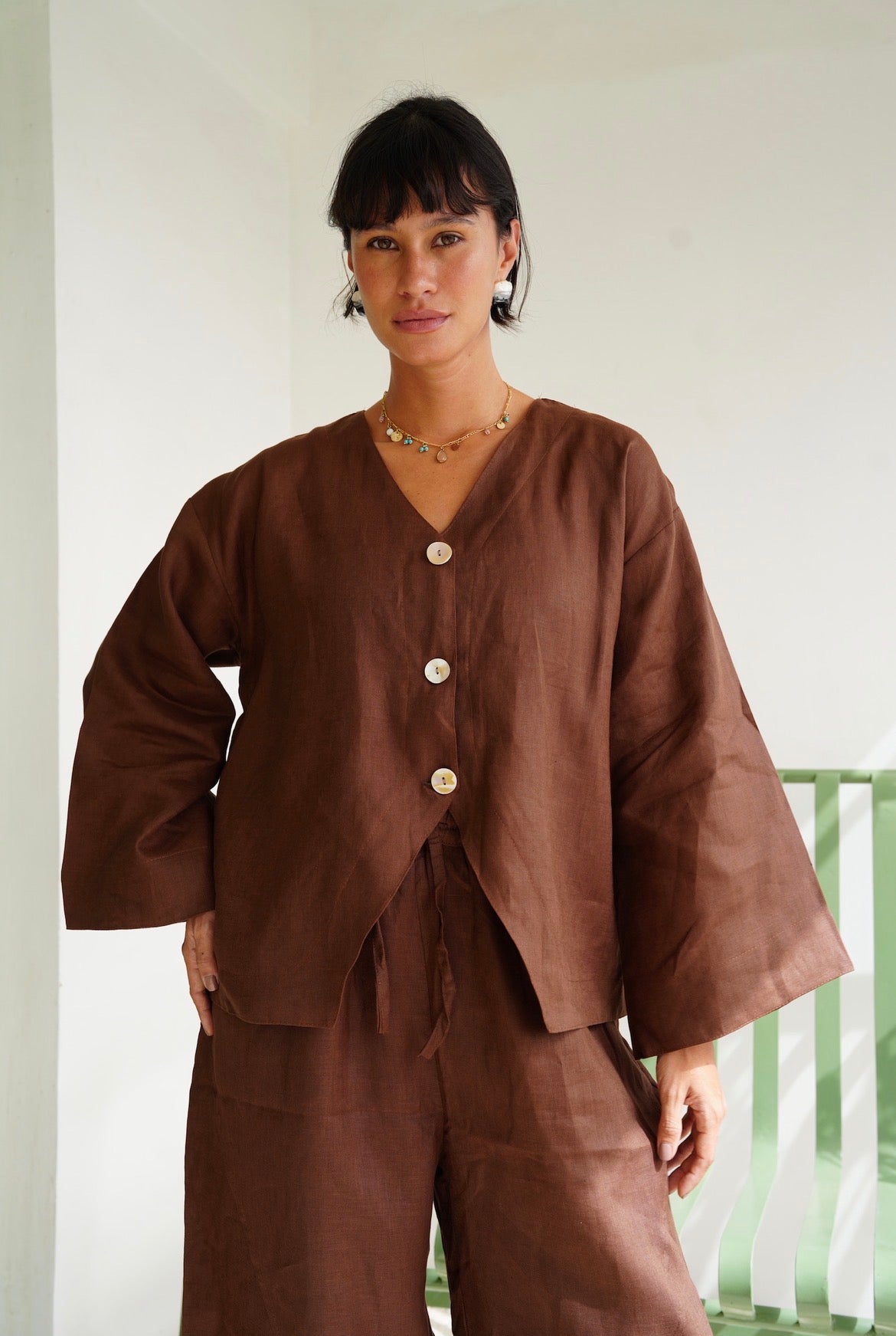 Soft Breeze Top in Brown