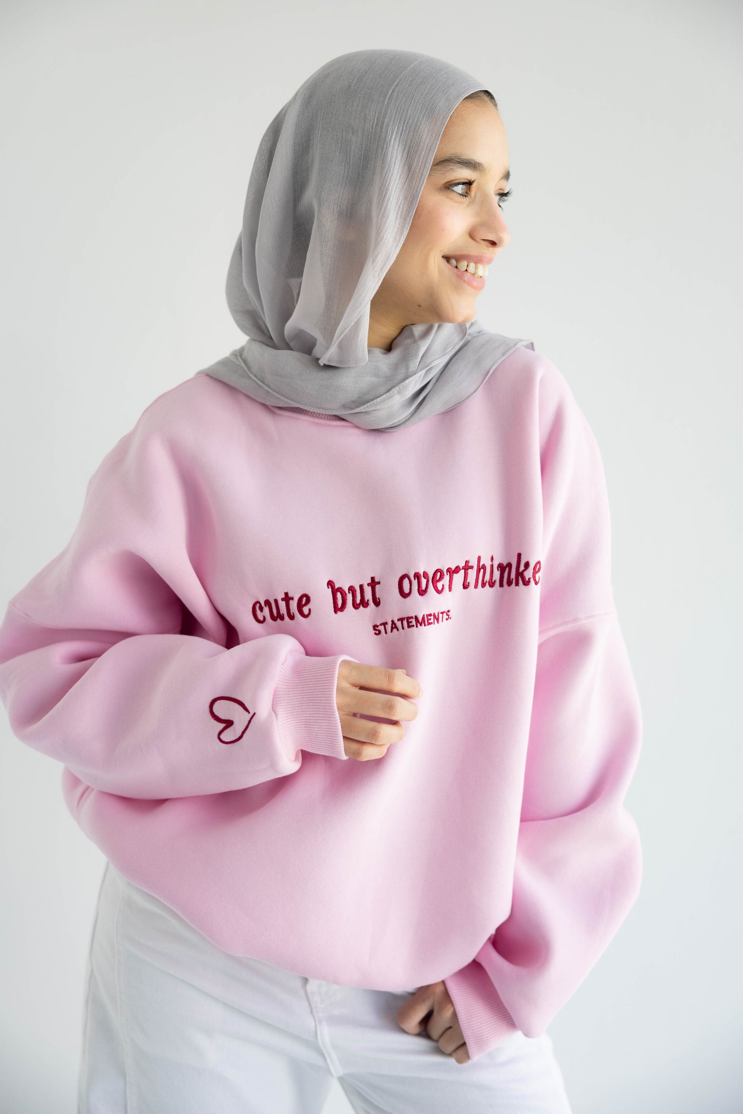 Overthinker Crewneck in Pink