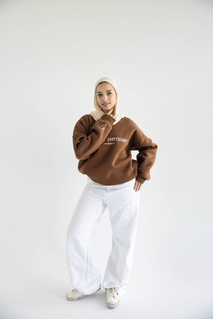 Overthinker Crewneck in Brown