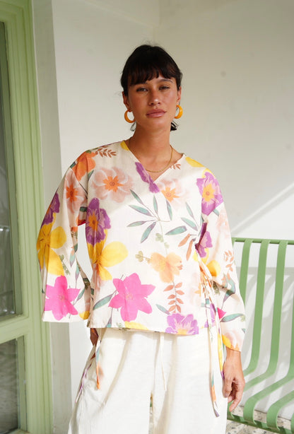 Floral Wrap top
