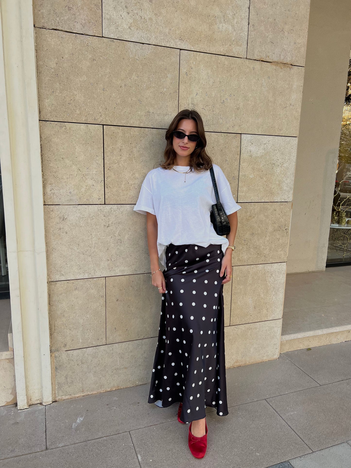 The Polka Dots Skirt in Black