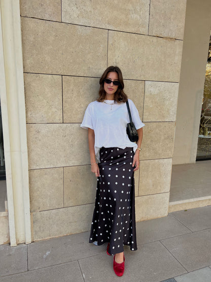 The Polka Dots Skirt in Black