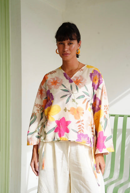 Floral Wrap top