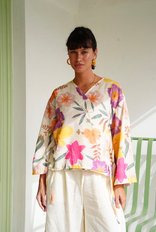 Floral Wrap top