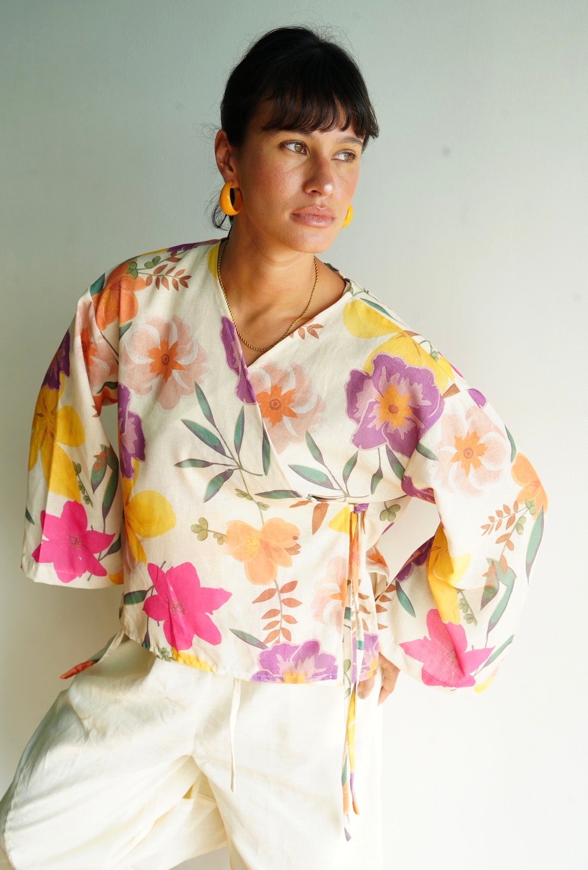 Floral Wrap top