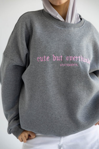 Overthinker Crewneck in Grey