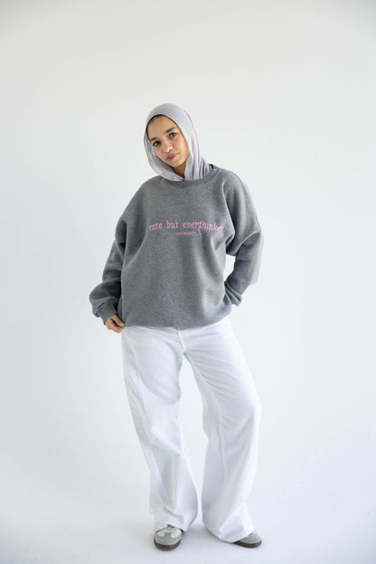 Overthinker Crewneck in Grey