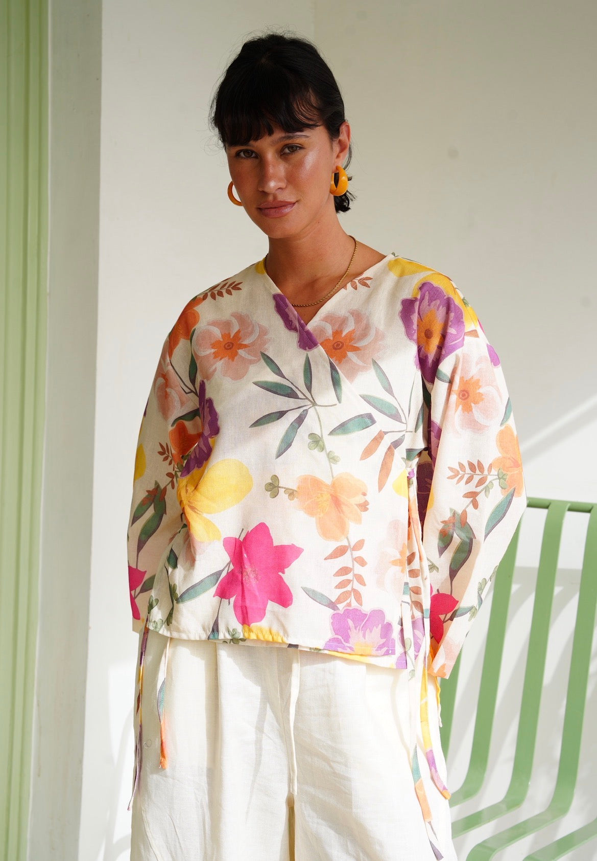 Floral Wrap top
