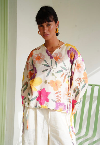 Floral Wrap top