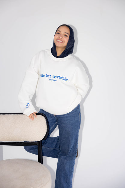 Overthinker Crewneck in White