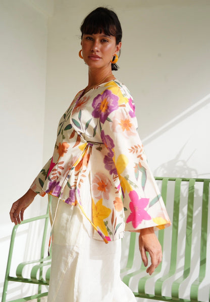 Floral Wrap top
