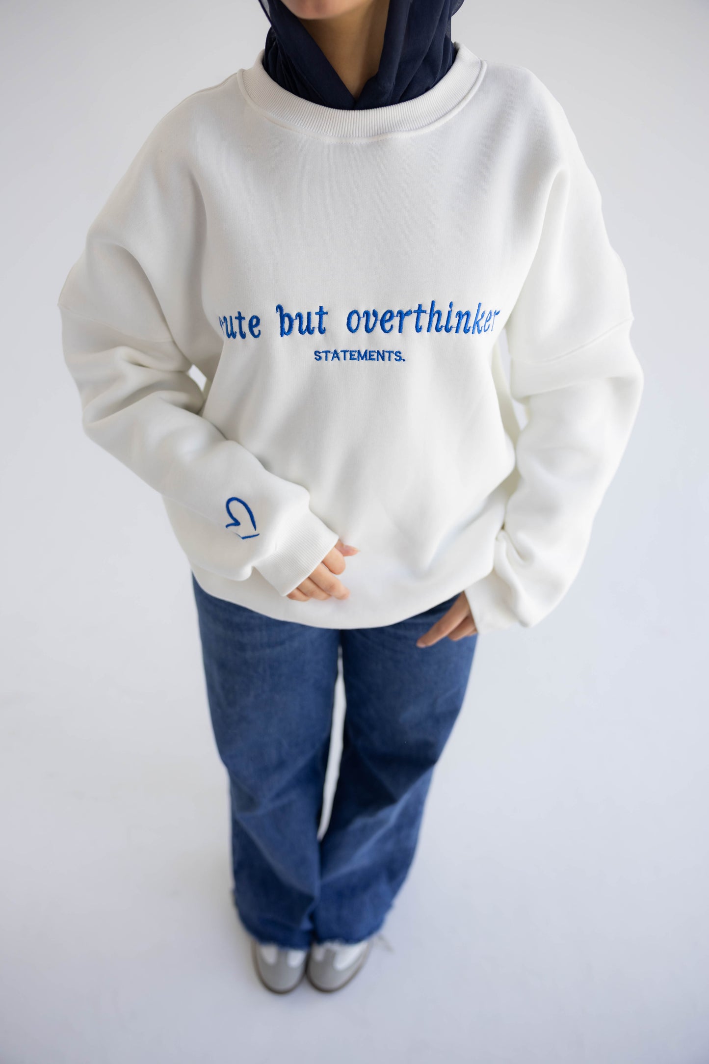 Overthinker Crewneck in White