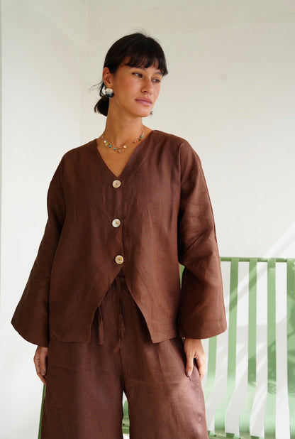 Soft Breeze Top in Brown