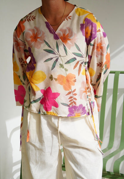 Floral Wrap top