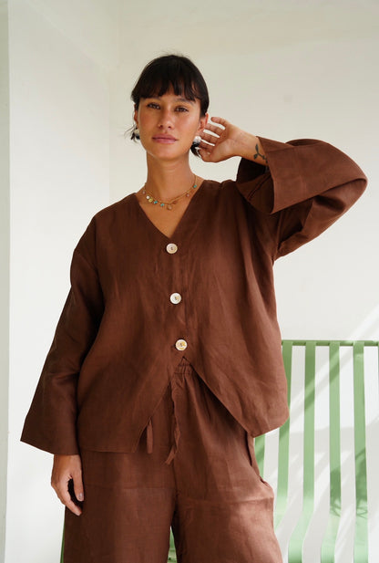 Soft Breeze Top in Brown