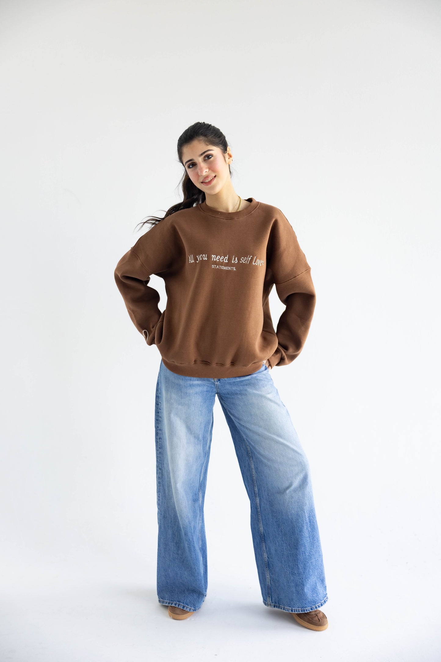 Self love Crewneck in Brown