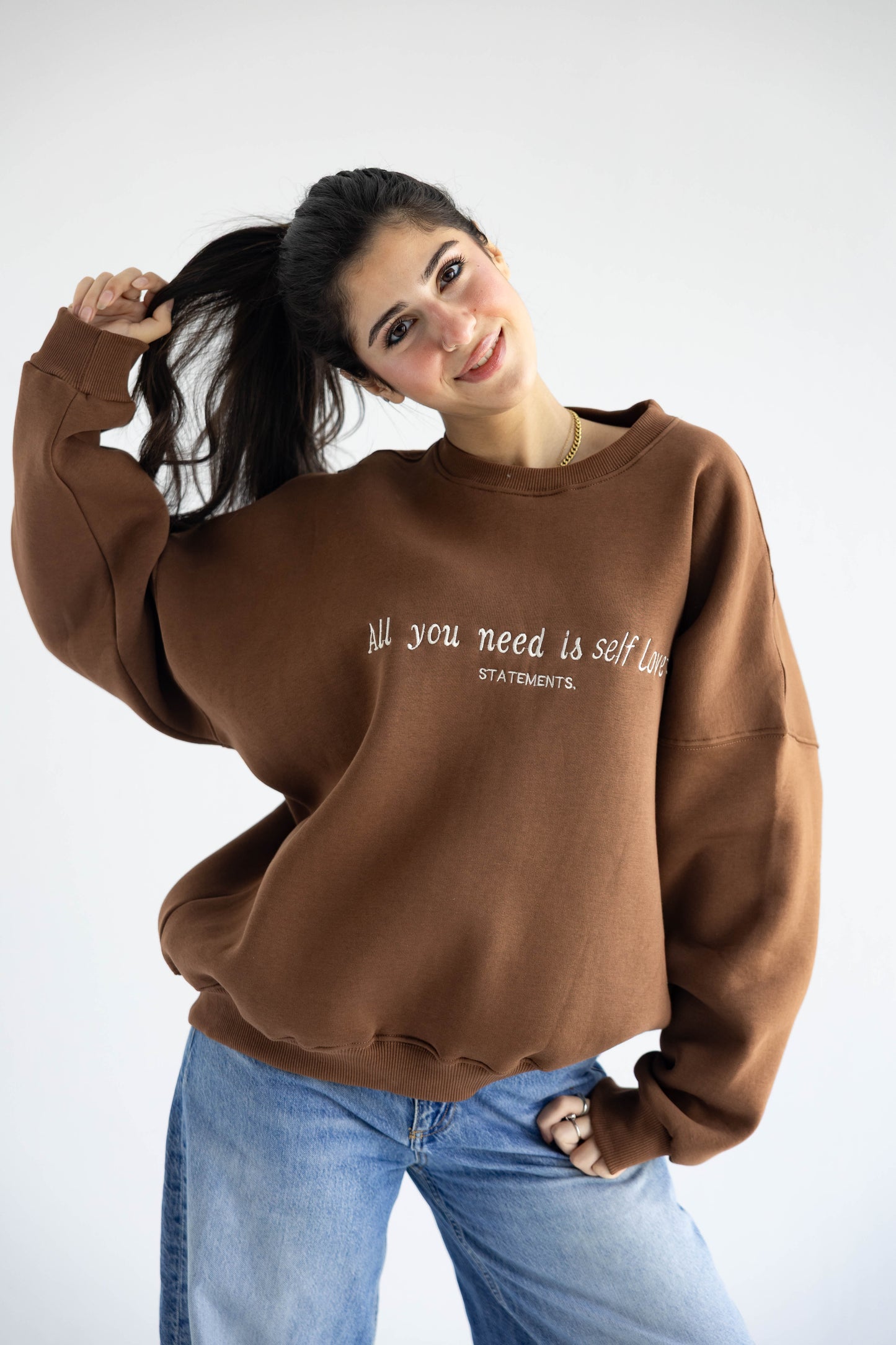 Self love Crewneck in Brown