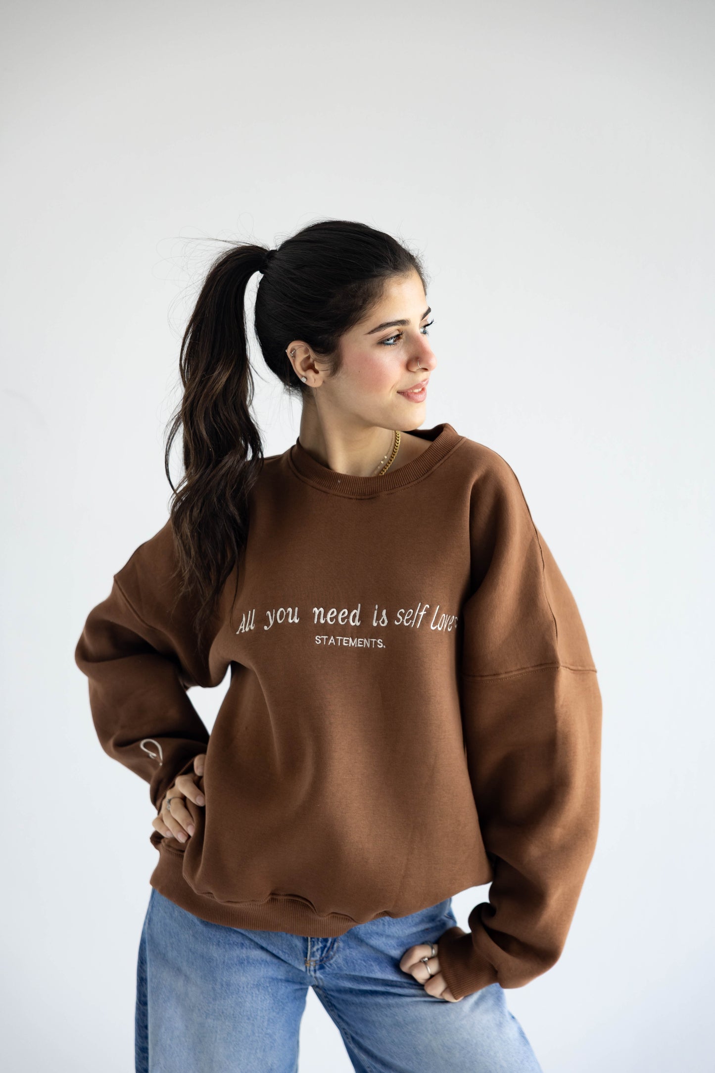 Self love Crewneck in Brown