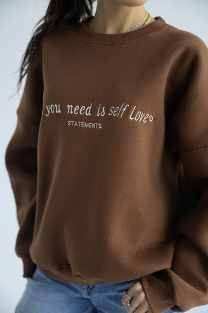 Self love Crewneck in Brown