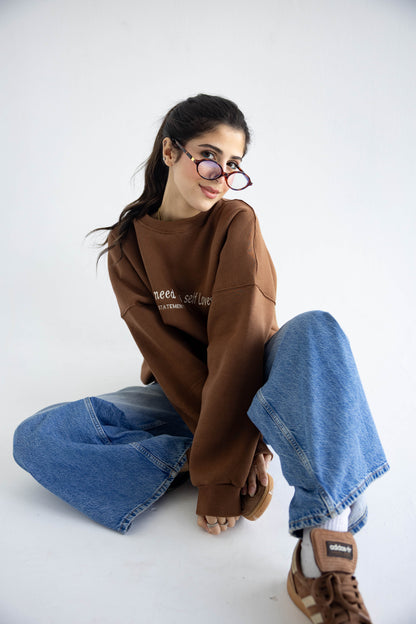 Self love Crewneck in Brown