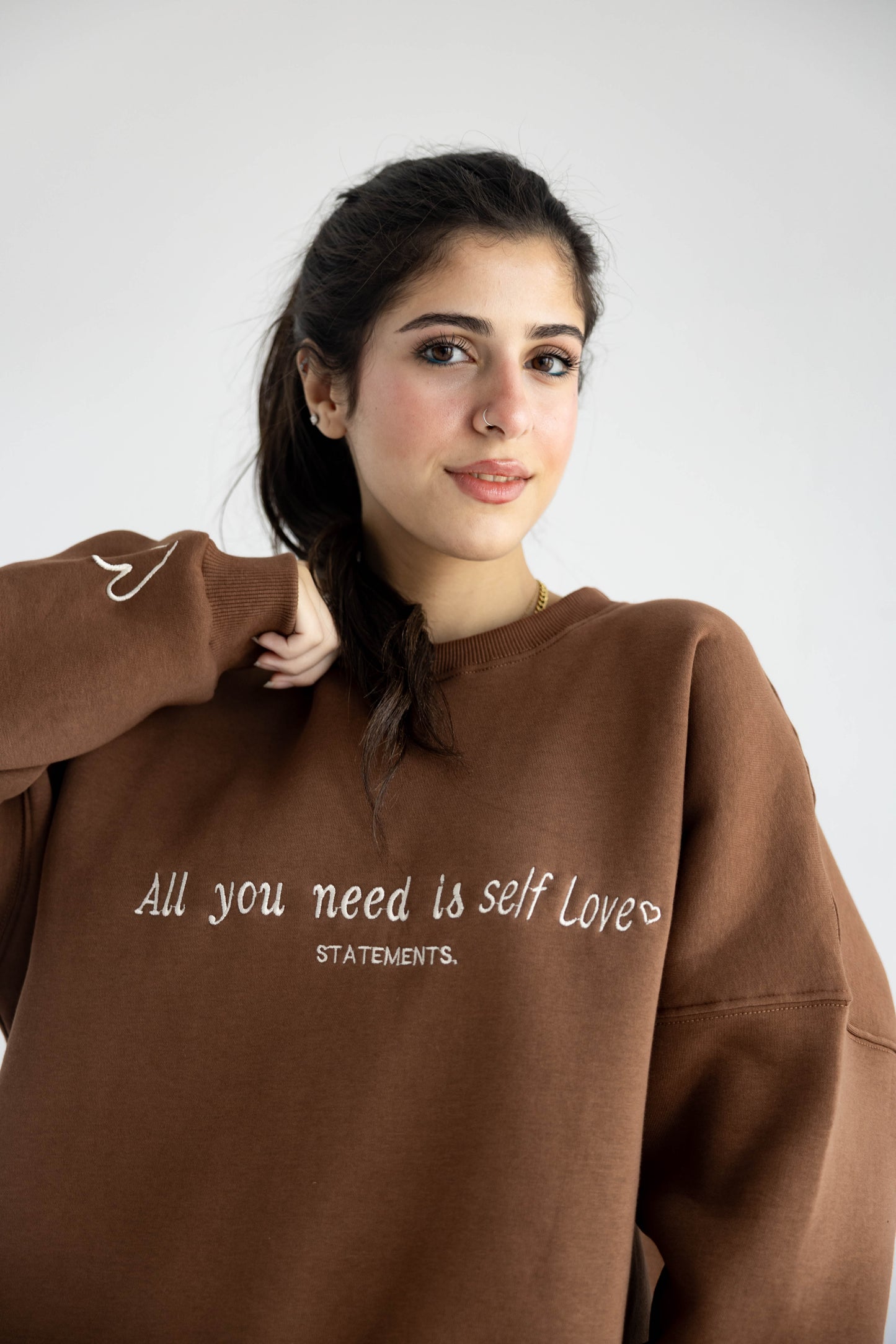 Self love Crewneck in Brown