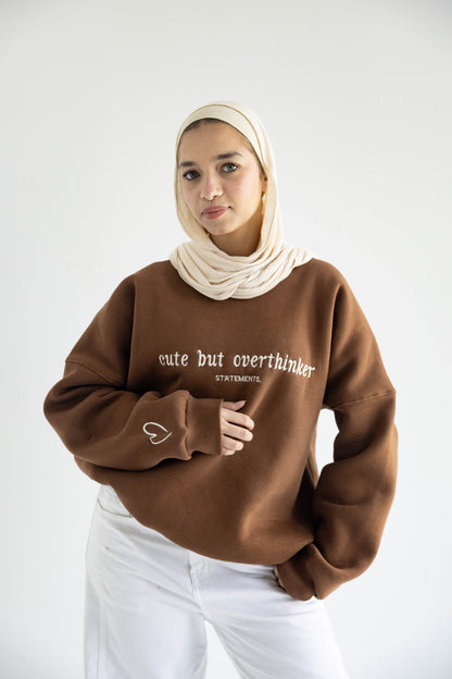 Overthinker Crewneck in Brown